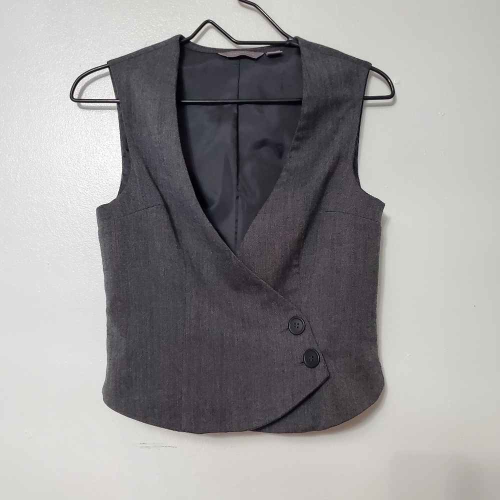 Grey Button Up Vest Men's V Neck Tailored Vest Investments Gray